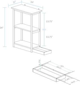 Bibliothèque décontractée <span class=keywords><strong>Adams</strong></span> avec rail coulissant dissimulé, étagère de dissimulation pour meubles - Product Image 4