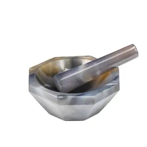 Mortero de ágata Natural, mortero de ágata Natural de 10ml ~ 2021 ml con fuerte resistencia a la abrasión para experimento de varias materiales de cerámica, 220