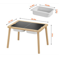 Table d'activités pour enfants Table Montessori Table de jeu en bois avec bacs tableau à craie et tableau blanc