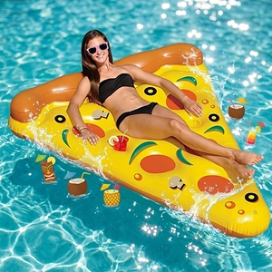 Nouveau matelas flottant gonflable géant en forme de <span class=keywords><strong>pizza</strong></span>, canapé-lit pliable pour l'eau, hamac 165x138cm - Product Image 2