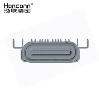 Connecteur femelle USB 3.1 TYPE-C 24P TE Substitute 2129691-2, type plaque encastrée, insertion frontale, fixation arrière, double