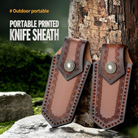 Étui en cuir gaufré de haute qualité Bochen, pochette pour couteau pliant faite à la main, sac à outils à ouverture supérieure avec bouton, clip ceinture, ODM OEM