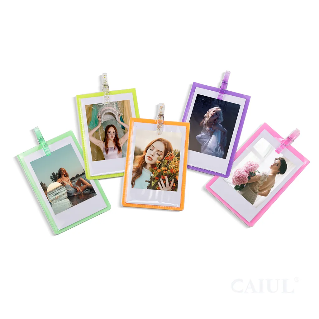 Candy Crystal Clip Wall Hanging Mini Ins Card Photo Frame Sticker Set for Instax Mini Film photo stand holder matte card sleeves