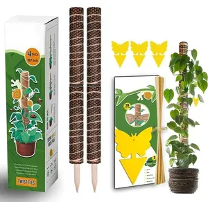 Stackable Moss Pole Coco Coir Totem Creepers Plant Support 20 Fruit Fly Sticker Twist Ties Monstera Potted Plants Grow Upwards