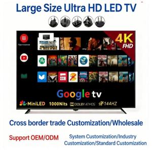 Televisor Inteligente LED LCD de Pantalla Plana sin Marco, Android Wifi Webos 4K, 32 43 50 55 65 75 85 100 <span class=keywords><strong>Pulgadas</strong></span>, Venta Caliente en China, OEM - Product Image 1