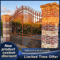 XIYATECH style européen de haute qualité luxe grande entrée extérieure en métal portes en fer forgé pour porte clôture escaliers et jardin
