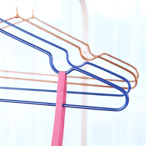 Clothes <b>Hangers</b> Stainless Steel Non Slip Dipped Plastic Rectangle Hook Type For Adults And Children Nordic Blue And Pink 10 Pack - Product Image 2