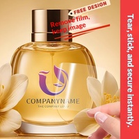 Autocollant de transfert UV cosmétique en PVC, logo personnalisé pour flacon d'huile essentielle, étiquette en soie déchirable pour soins de la peau, étiquette en cristal