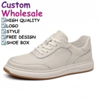 Baskets décontractées en cuir véritable de vache pour hommes, à lacets, respirantes, tendance, confortables, en peau de mouton, pour l'automne