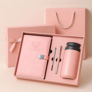 Modern Office Gift Set Featuring A5 PU Leather Notebook <b>Pen</b> <b>Refill</b> and Thermal Bottle Suitable for Corporate Gifts - Product Image 1