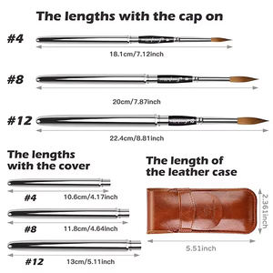 <span class=keywords><strong>Kolinsky</strong></span> – brosse de voyage en Sable, <span class=keywords><strong>aquarelle</strong></span>, pointe ronde et pointue, pinceaux de peinture d'art, étui de protection de poche, ensemble de stylos, 3 pièces - Product Image 4