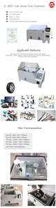 Chambre d'essai de <span class=keywords><strong>corrosion</strong></span> par pulvérisation de brouillard salin, accélérateur de vieillissement, <span class=keywords><strong>machine</strong></span> de <span class=keywords><strong>test</strong></span> de pulvérisation de sel pour métaux - Product Image 2