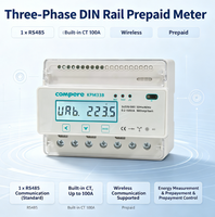 Compteur d'énergie prépayé numérique intelligent sans fil WIFI basé sur l'IoT, rail DIN, RS485 Modbus, triphasé