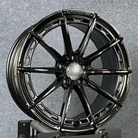 Rines Forjados Monobloque de 10 Radios con Acabado Negro Brillante y Mecanizado, Personalizados de 18-22 Pulgadas, 5x112 5x120 5x114.3 6061-T6 para BMW, Audi, Tesla