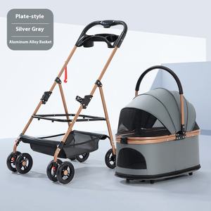 Chariot pour animaux de compagnie pliable léger à quatre roues, écologique, en tissu Oxford, chariot pour bébé Teddy avec une capacité de 20 kg pour les petits animaux - Product Image 6