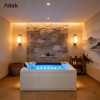 Baignoire autoportante rectangulaire Adak WB-5016L/R avec fonction massage, en acrylique, portable, pour intérieur, avec drain, écologique, garantie 5 ans