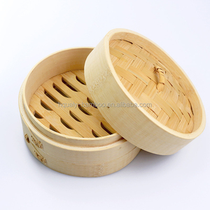 Set di Vaporiera Tradizionale Cinese in Bambù Naturale Fatto <span class=keywords><strong>a</strong></span> Mano, Cestelli per Cottura <span class=keywords><strong>a</strong></span> Vapore Durevoli con Manico per Ravioli - Product Image 4
