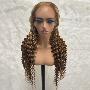 Parrucche Frontali in Pizzo Deep Wave con <span class=keywords><strong>Capelli</strong></span> Umani, Prezzo all'Ingrosso, 13x6 HD Trasparente, Densità 200%, Marrone <span class=keywords><strong>Chiaro</strong></span> - Product Image 4