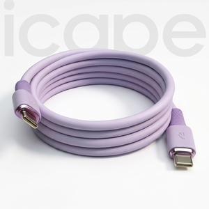Câble magnétique USB-C violet à charge rapide 240W OEM ODM Coaxial + Harnais + Haut-parleur + Auxiliaire + Allumage + Soudage + Batterie + Câble de démarrage + AC + DC + UL - Product Image 2