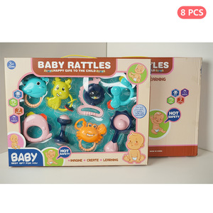Ensemble de jouets musicaux pour bébés doux colorés hochets et anneau de dentition en bois avec cadeau de cloche gonflable pour garçons - Product Image 3