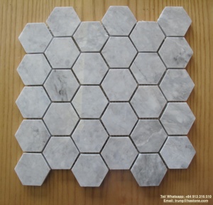 Phong cách hiện đại grey canxit gạch đá cẩm thạch lục giác giảm kết thúc giảm đá khảm cho nhà bếp sàn phòng tắm căn hộ sử dụng - Product Image 2