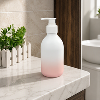 Flacon pompe rose et blanc dégradé, distributeur en plastique rechargeable de 500 ml pour shampoing et lotion
