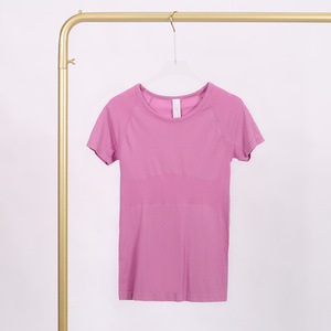 Camiseta Deportiva <span class=keywords><strong>de</strong></span> Manga Corta para Mujer, <span class=keywords><strong>de</strong></span> Secado Rápido, <span class=keywords><strong>El</strong></span>ástica, Sólida, Básica, para Correr, Fitness, Yoga, Uso Diario - Product Image 3