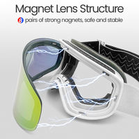 Dilupu Lunettes de ski pour femmes et hommes, logo personnalisé OEM, sans monture, rétro, anti-buée, protection UV400, magnétiques