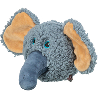 Peluche tête d'éléphant 12 cm, jouet interactif pour animaux de compagnie