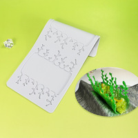 Moule en silicone pour décoration de gâteaux, motif arbre, semis, dentelle fondante, tapis à découper pour aliments occidentaux, plaque de cuisson non toxique et écologique