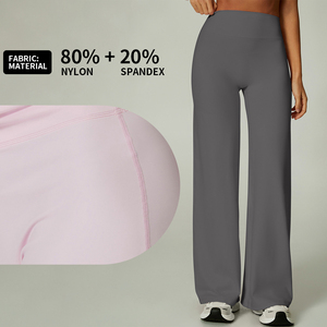 Leggings Sportivi Oner di Alta Qualità, a Vita Alta, Gamba Dritta, Tinta Unita, per Palestra, Allenamento, Yoga, Pantaloni Sportivi da Donna a Gamba Larga - Product Image 6