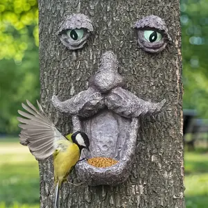 Adam ağacı yüz kuş besleyici için yaşlı-parlayan gözler ile gotik bahçe dekorasyonu - Product Image 2