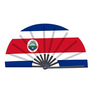 Abanicos Plegables de Bambú con la Bandera de Costa Rica al por Mayor, Abanico de Mano para Carnaval, Boda, Festival, Fiesta, Agencia de Viajes - Product Image 1