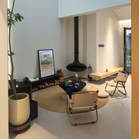 Tonya Cheminée Bioéthanol Moderne Autoportante en Acier Carbone, Sans Ventilation, pour Hôtels, Villas et Appartements