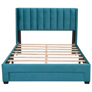 Mobili camera da <span class=keywords><strong>letto</strong></span> di lusso doppia regina king size durevole struttura stabile argento peluche velluto tappezzeria <span class=keywords><strong>letto</strong></span> con <span class=keywords><strong>disegni</strong></span> - Product Image 1