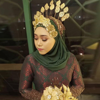 Diadèmes de Mariage Rétro Dorés Vintage Malaisiens pour Femmes, Couronne Royale de Bal et de Concours de Beauté, Bijoux de Tête en Strass de Haute Qualité