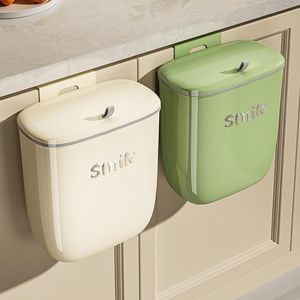 Large-capacity <b>kitchen</b> wall-mounted trash can with lid, suitable for household <b>kitchen</b> waste disposal, tabletop, bathroom, and - Product Image 5
