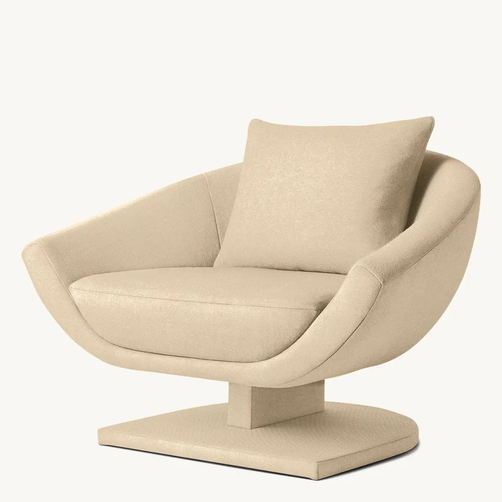 Özel kumaş tamamen kaplı koltuk Modern lüks eğlence oturma odası sandalye kadife kase şekli salonu Accent kanepe