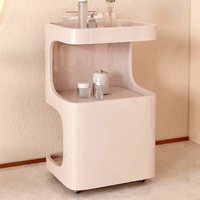 Chariot de pédicure en acrylique blanc, mobilier de spa moderne et luxueux pour salon de beauté, salle de bain, maison, bureau
