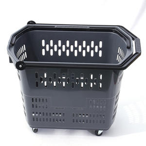 कारखाने प्रत्यक्ष पोर्टेबल स्टील ट्रॉली सुपरमार्केट टोकरी के साथ चीन में निर्मित थोक प्लास्टिक शॉपिंग कार्ट के साथ - Product Image 2