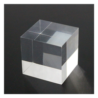 Supports en acrylique transparent, cubes polis, carrés, transparents, en cristal coulé, base de support pour collection de bijoux, présentoir