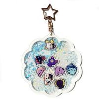 Breloques en acrylique holographiques à neige personnalisées, vente chaude, breloques en acrylique holographiques à neige, porte-clés à secouer