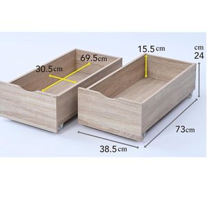 Cajón de almacenamiento debajo de la <span class=keywords><strong>cama</strong></span> de madera, paquete de 2, organizador de almacenamiento de zapatos debajo de la <span class=keywords><strong>cama</strong></span>, cajón <span class=keywords><strong>con</strong></span> <span class=keywords><strong>ruedas</strong></span>, caja de almacenamiento para ropa y zapatos - Product Image 2