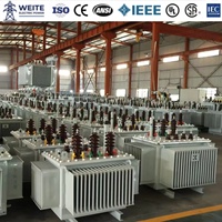 Transformator Celup Minyak 500kVA 13.8kV 480V 60Hz Tiga Fasa Gulungan Tembaga Bersertifikasi UL ANSI C57 DOE Efisien untuk Pusat Data