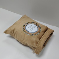 Pochette en velours réutilisable avec cordon de serrage, logo personnalisé imprimé, sac en tissu anti-poussière pour flacon cosmétique, sacs promotionnels pour marques