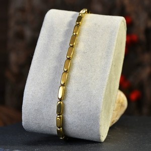 Luxe Unisexe Croix Coeur Bijoux Bracelet Hématite Pierre Or Bracelet - Product Image 4