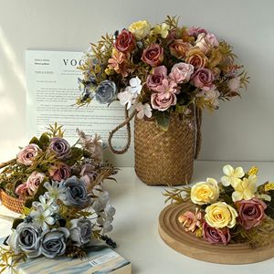 Ramo de Rosas Artificiales Baihuabang, Flores de Seda y Plástico Hechas a Mano, Estilo Nórdico, Decoración para el Hogar y Bodas, Temporada de Otoño - Product Image 2