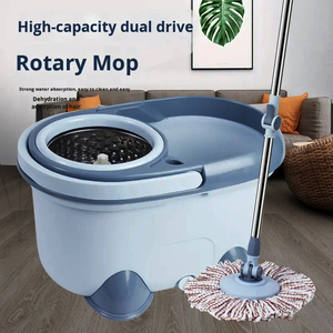 Juego de Mopa y Cubeta de <span class=keywords><strong>Limpieza</strong></span> de Pisos con Palo Telescópico de Acero y Mango Giratorio Mágico de 360 Grados de Alta Calidad y Durabilidad - Product Image 1