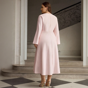 <span class=keywords><strong>Robe</strong></span> pour femme sur mesure, grande taille, imprimé floral, <span class=keywords><strong>mi</strong></span>-<span class=keywords><strong>longue</strong></span>, taille empire, <span class=keywords><strong>moulante</strong></span>, col montant, manches longues, élégante, pour mariée ou soirée, directement de l'usine - Product Image 5