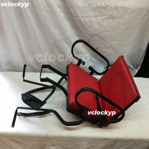 Asiento Trasero para Bicicleta Leco para Niños, Asiento Elevador de Vinilo Rojo Antiguo, Estilo Vintage - Product Image 1